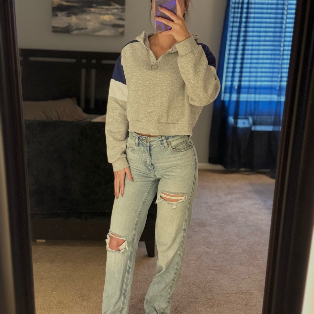 H&M Blue and Gray Sweatshirt
